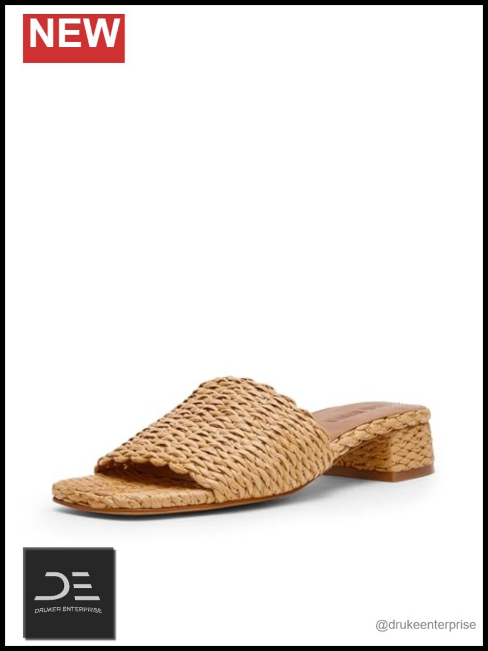 Women's PU Heeled Sandal Slide Block Heel Open Toe